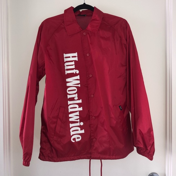 HUF WORLDWIDE Red Lightweight Jacket - Picture 1 of 2